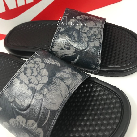Nike Benassi JDI Print Black Flowers W AUTHENTIC - Picture 7 of 7